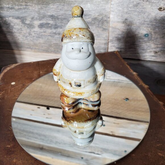Vintage Little Round Ceramic Santa - Beige - Picture 4 of 8